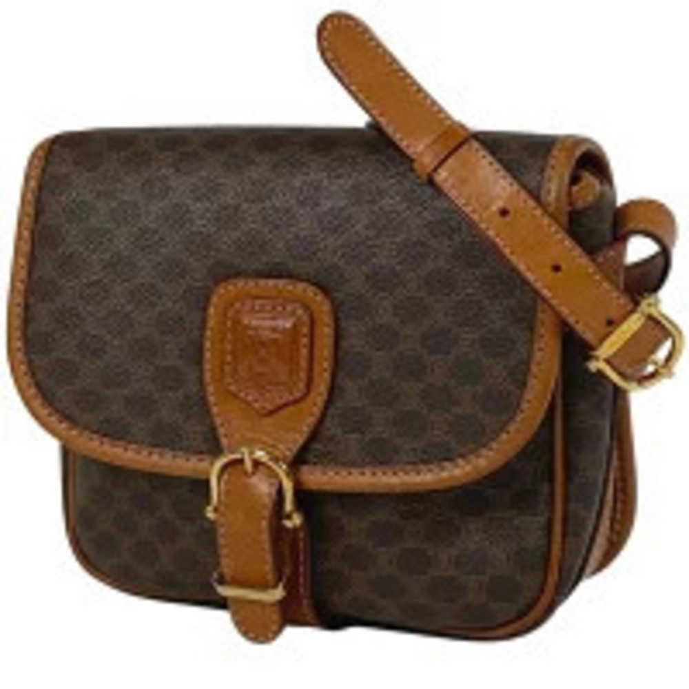 Celine Macadam shoulder bag canvas brown